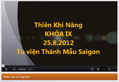 THIÊN KHÍ NĂNG VN Khóa IX Tu viện Thánh Mẫu Saigon 25.8.2012 (+3 Ngày Tẩy Lọc + Diện Chẩn)